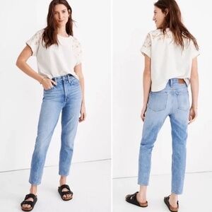 Madewell The Mom Jean Distressed Melva Wash Rigid Denim 26